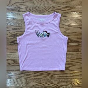 hello kitty and friends pink embroidered tank top